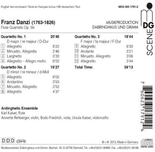 Flute Quartets Op 56 -- Danzi / Ardinghello Ensemble / Kar / Kaiser, CD