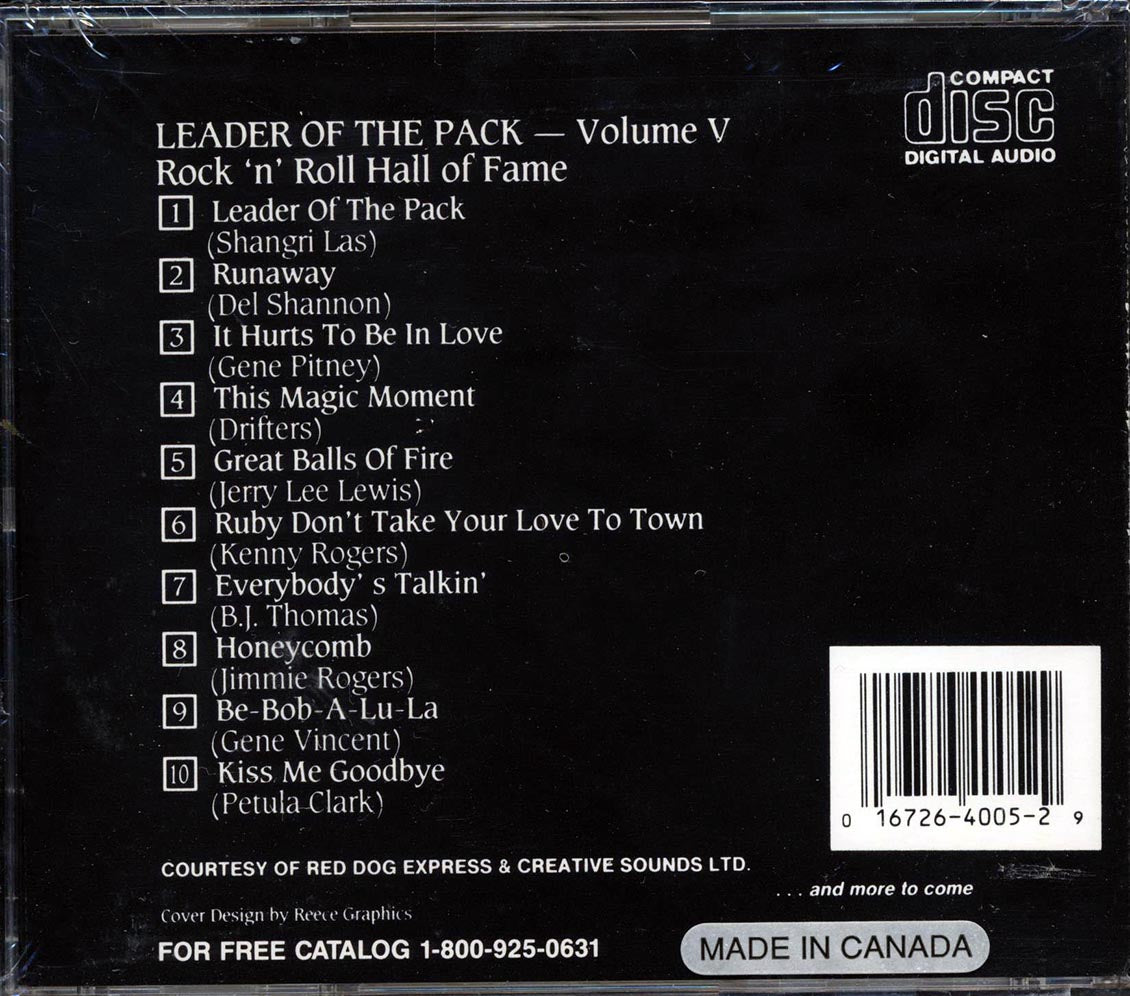 The Shangri-Las, Del Shannon, Gene Pitney, Jerry Lee Lewis, Etc. - Rock N Roll Hall Of Fame Volume 5 - CD, CD