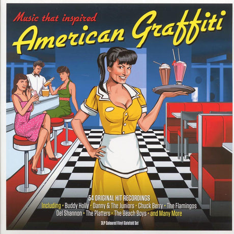 The Beach Boys, The Chiffons, Check Berry, Dion, Etc. - Music That Inspired American Graffiti (54 tracks) (3xLP) (red/yellow/blue vinyl) - Vinyl LP, LP