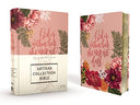 Niv, Artisan Collection Bible, Cloth Over Board, Pink Floral, Designed Edges Under Gilding, Red Letter Edition, Comfort Print -- Zondervan, Bible