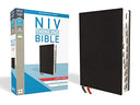NIV, Thinline Bible, Large Print, Bonded Leather, Black, Indexed, Red Letter Edition -- Zondervan, Bible