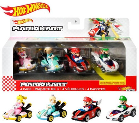 Hot Wheels Mario Kart Die Cast 4 Pack 2, Hot Wheels, Collectibles