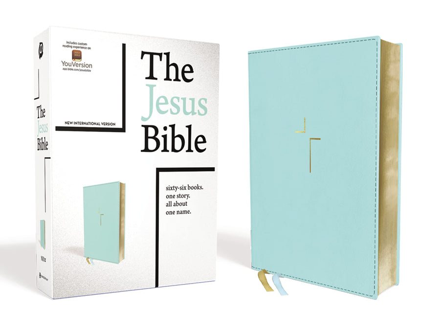 The Jesus Bible, NIV Edition, Leathersoft, Blue, Comfort Print -- Passion Publishing, Bible