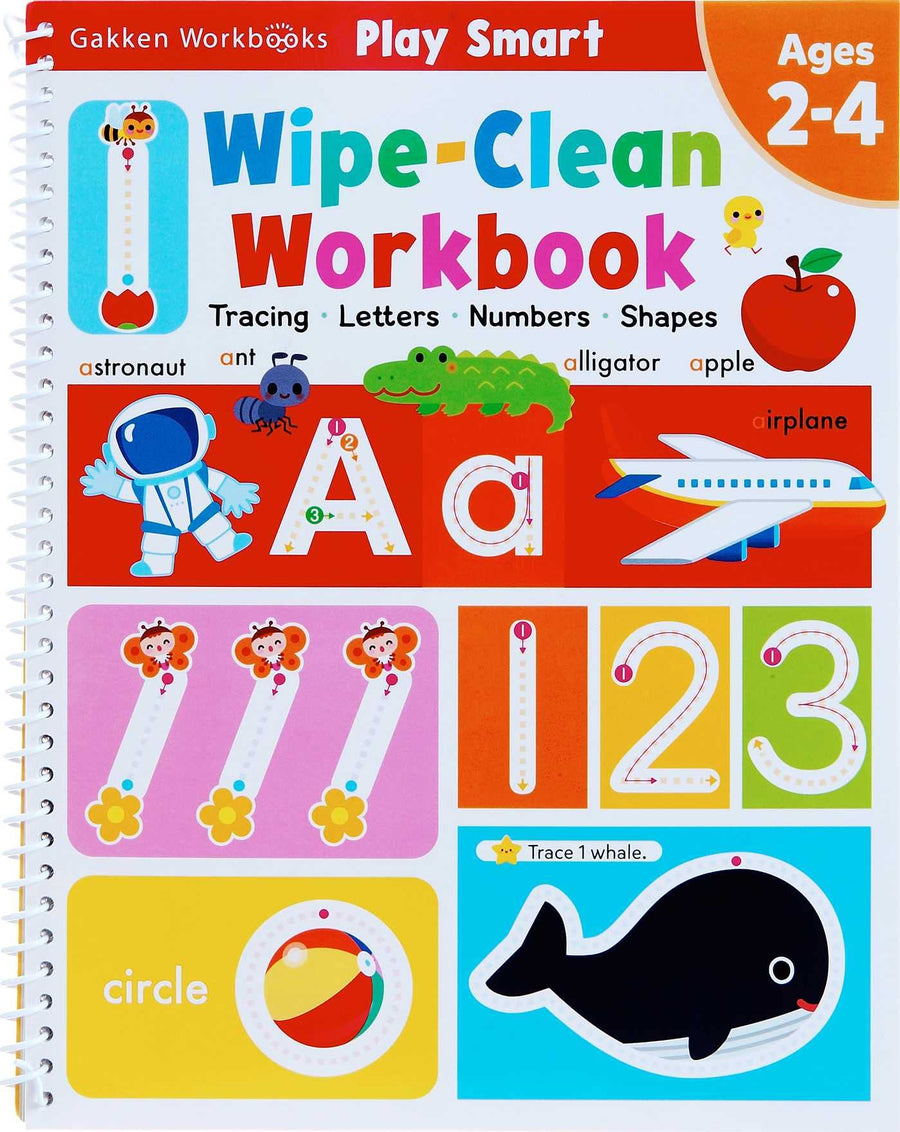 Play Smart Wipe-Clean Workbook: Ages 2-4: Tracing, Letters, Numbers, Shapes -- Gakken Early Childhood Experts, Spiral