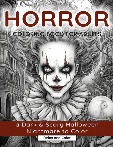 Horror Coloring Book for Adults: A Dark & Scary Halloween Nightmare with 50 Terrifying Pages of Horror Creatures To Color -- Relax And Color, Paperback