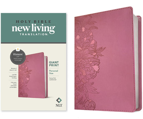 NLT Personal Size Giant Print Bible, Filament Enabled Edition (Red Letter, Leatherlike, Peony Pink) -- New Living Translation, Bible