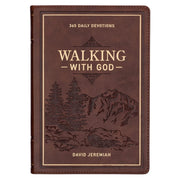 Devotional Walking with God Large Print Faux Leather by Jeremiah, David