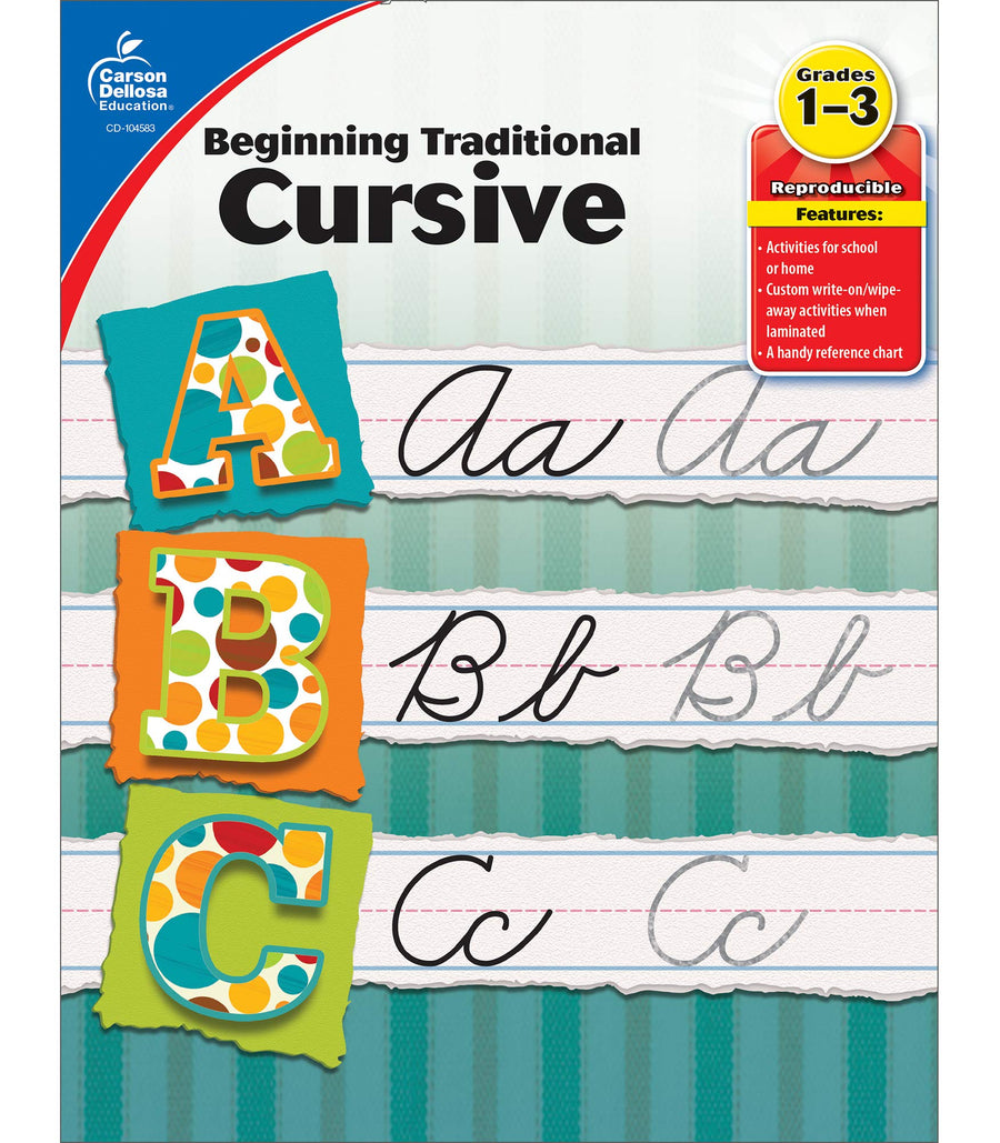 Beginning Traditional Cursive, Grades 1 - 3 -- Carson Dellosa Education, Paperback