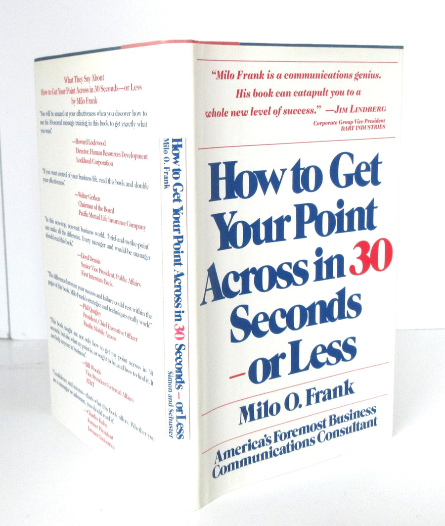 Used - Very Good | How to Get Your Point Across in 30 Seconds or Less -- Milo O. Frank, Hardcover