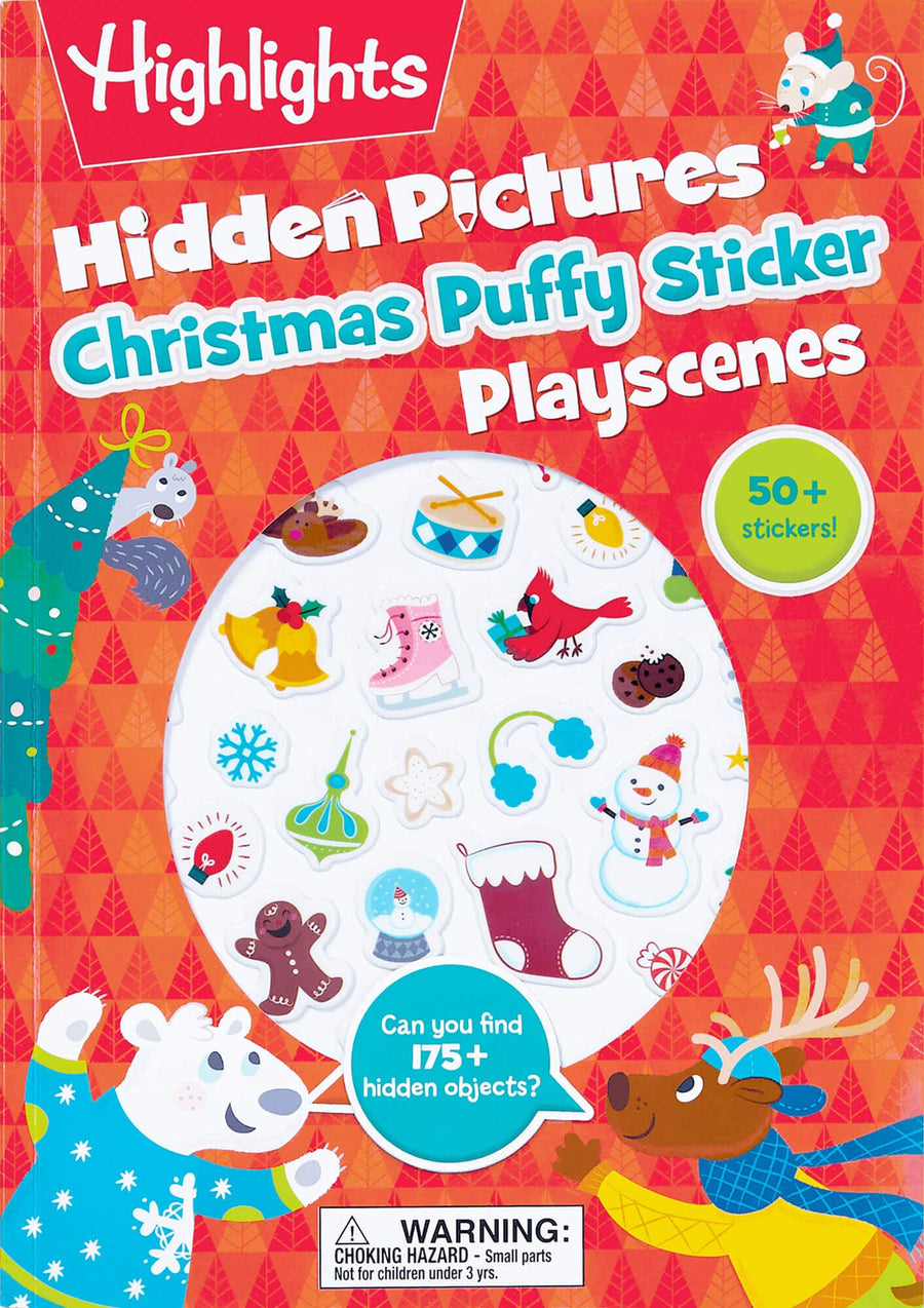 Christmas Hidden Pictures Puffy Sticker Playscenes: Christmas Activity Book with Over 50 Puffy Stickers, Festive Games and Hidden Pictures Puzzles for -- Highlights, Paperback