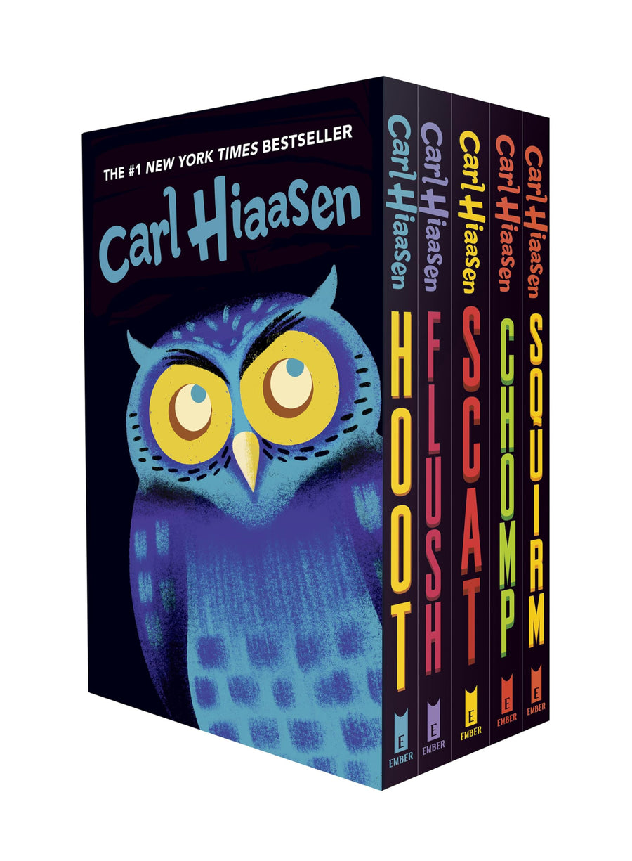 Hiaasen 5-Book Trade Paperback Box Set: Hoot; Flush; Scat; Chomp; Squirm -- Carl Hiaasen, Paperback