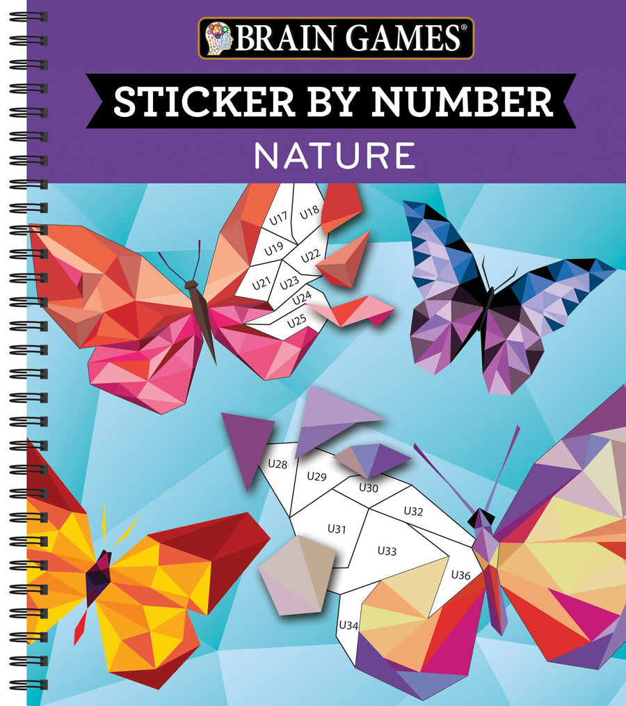 Brain Games - Sticker by Number: Nature (28 Images to Sticker) -- Publications International Ltd, Spiral