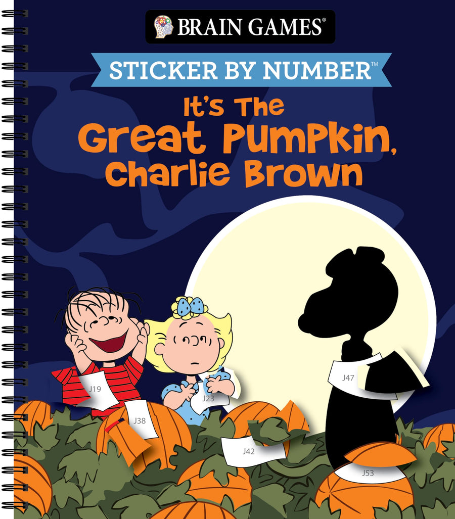 Brain Games - Sticker by Number: It's the Great Pumpkin, Charlie Brown (Halloween) -- Publications International Ltd, Spiral