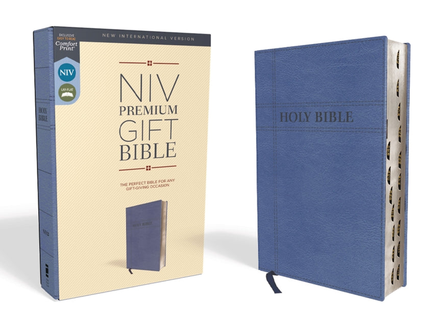 Niv, Premium Gift Bible, Leathersoft, Navy, Red Letter Edition, Indexed, Comfort Print -- Zondervan, Bible