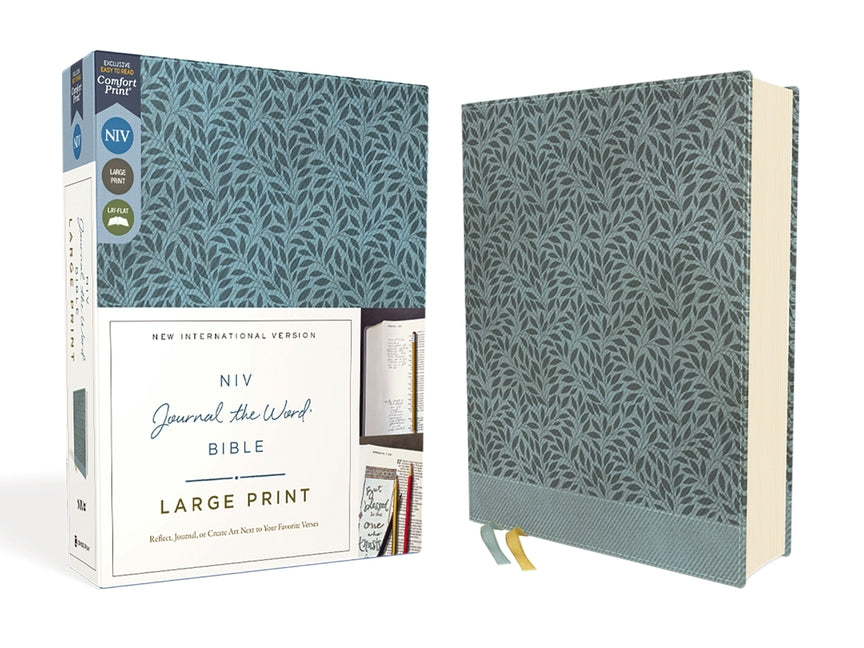 Niv, Journal the Word Bible (Perfect for Note-Taking), Large Print, Leathersoft, Teal, Red Letter, Comfort Print: Reflect, Take Notes, or Create Art N -- Zondervan, Bible