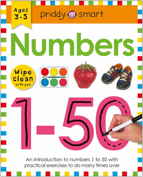 Numbers 1-50 (Wipe Clean Workbook): Ages 3-5; Wipe-Clean with Pen -- Roger Priddy, Spiral