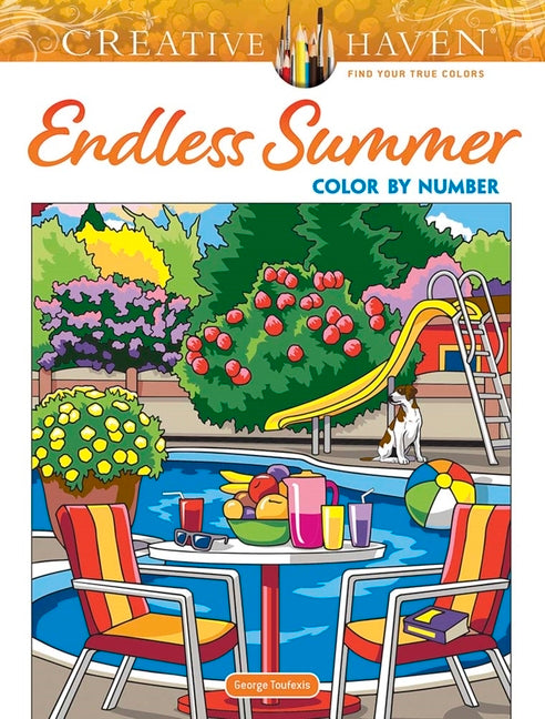 Creative Haven Endless Summer Color by Number -- George Toufexis, Paperback
