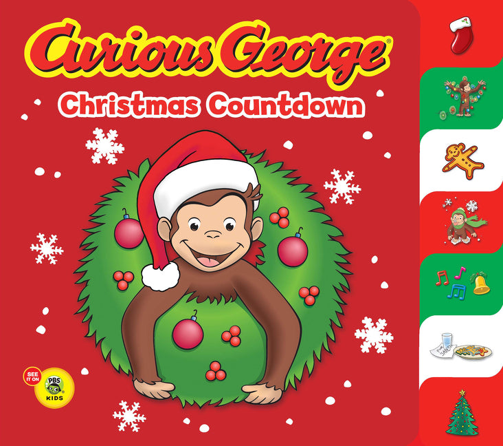 Curious George Christmas Countdown Tabbed (Cgtv): A Christmas Holiday Book for Kids -- H. A. Rey, Board Book