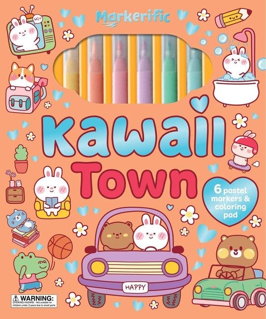 Markerific: Kawaii Town: Activity Folder with 6 Markers -- Lake Press, Other