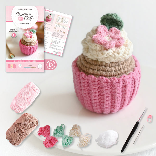 Crochet Cafe Amigurumi Kit Cupcake: Everything You Need Is Included: 100%-Cotton Yarn, Crochet Hook, Stitch Marker, Tapestry Needle, Fiberfill, Step-B -- Better Day Books, Other