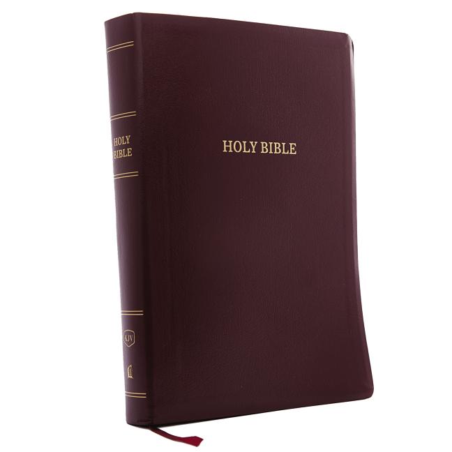 KJV, Reference Bible, Super Giant Print, Leather-Look, Burgundy, Red Letter Edition -- Thomas Nelson, Bible