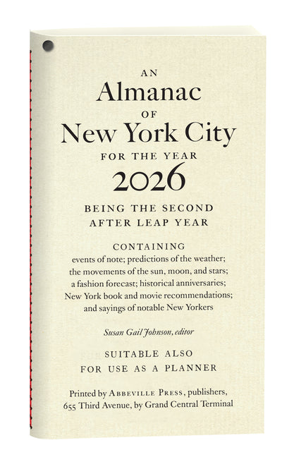 An Almanac of New York City for the Year 2026 -- Susan Gail Johnson, Paperback