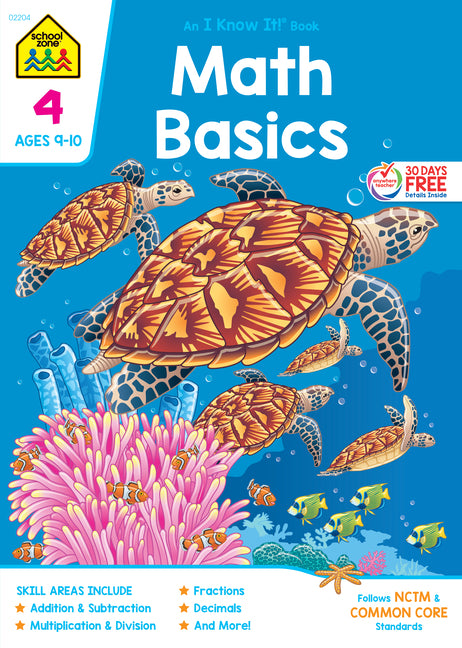 School Zone Math Basics Grade 4 Workbook -- School Zone, Paperback