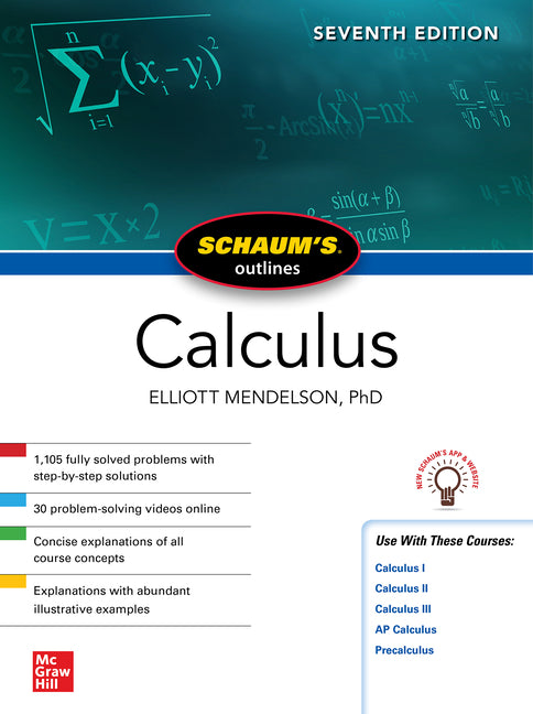 Schaum's Outline of Calculus, Seventh Edition -- Elliott Mendelson, Paperback