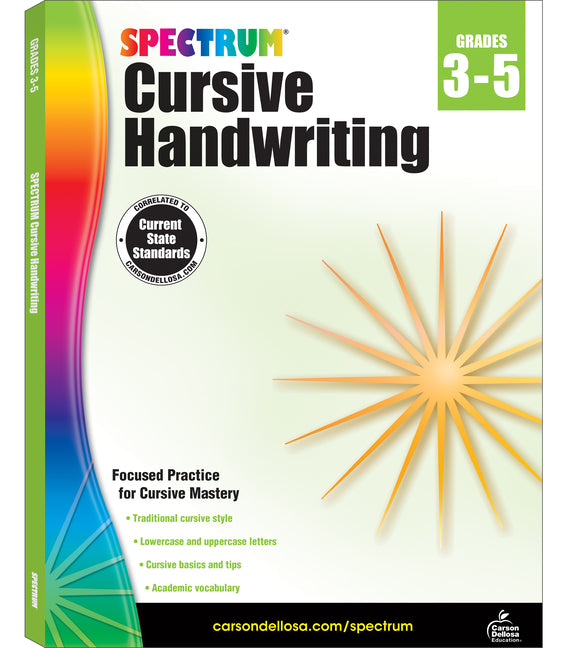 Spectrum Cursive Handwriting, Grades 3 - 5: Volume 108 -- Spectrum, Paperback