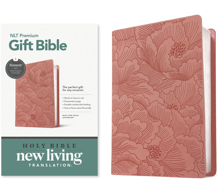 Premium Gift Bible Nlt, Filament Enabled (Leatherlike, Dusty Pink Petals, Red Letter) -- New Living Translation, Bible