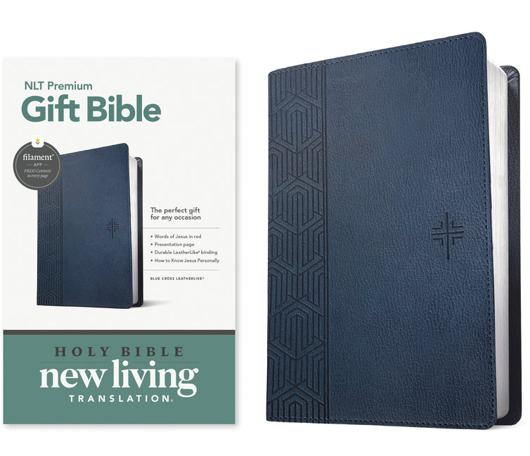 Premium Gift Bible Nlt, Filament Enabled (Leatherlike, Blue Cross, Red Letter) -- New Living Translation, Bible