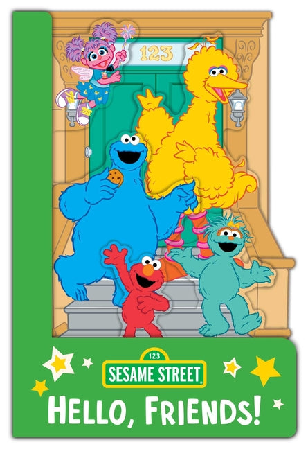 Sesame Street: Hello, Friends! (a Sesame Street Elmo and Friends Shaped Novelty Board Book for Babies and Toddlers) -- Juni Bright, Board Book