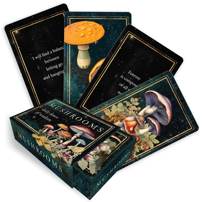 Mushrooms: Daily Doses of Wisdom (36 Gilt-Edged Full-Color Cards) -- Red Wheel/Weiser, Other