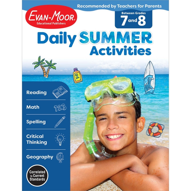 Daily Summer Activities Moving from 7th to 8th Gr -- Evan-Moor Educational Publishers, Paperback