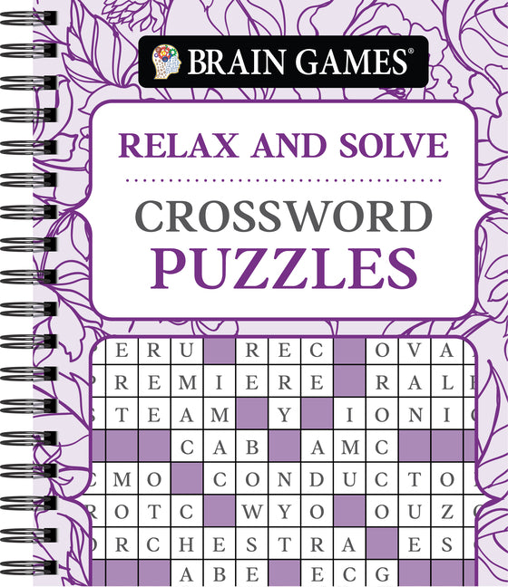 Brain Games - Relax and Solve: Crossword Puzzles (Pattern Cover) -- Publications International Ltd, Spiral