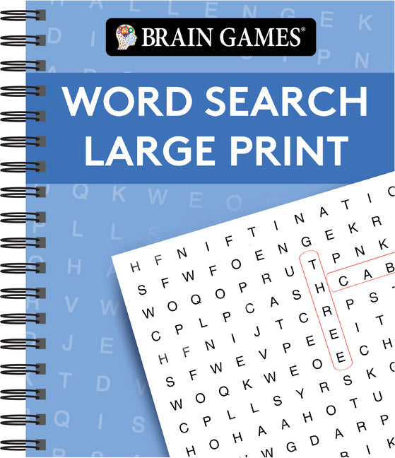 Brain Games - Word Search Large Print (Blue) -- Publications International Ltd, Spiral