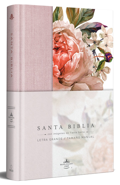 Biblia Reina Valera 1960 Letra Grande. Tapa Dura, Tela Rosada Con Flores, Tamaño Manual / Bible Rvr 1960. Handy Size, Large Print, Hardcover, Pink -- Reina Valera Revisada 1960, Bible