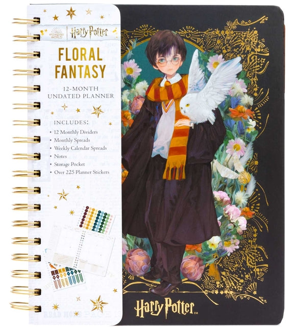 Harry Potter: Floral Fantasy 12-Month Undated Planner: (Harry Potter School Planner School, Harry Potter Gift, Harry Potter Stationery, Undated Planne -- Insights, Spiral