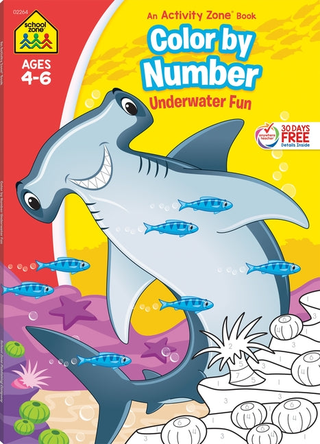 School Zone Color by Number Underwater Fun Workbook -- School Zone, Paperback