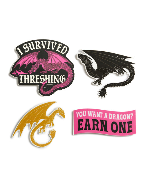 Rebecca Yarros's Fourth Wing: I Survived Threshing Stickers - Sticker Set of 4 -- Out of Print, Paperback