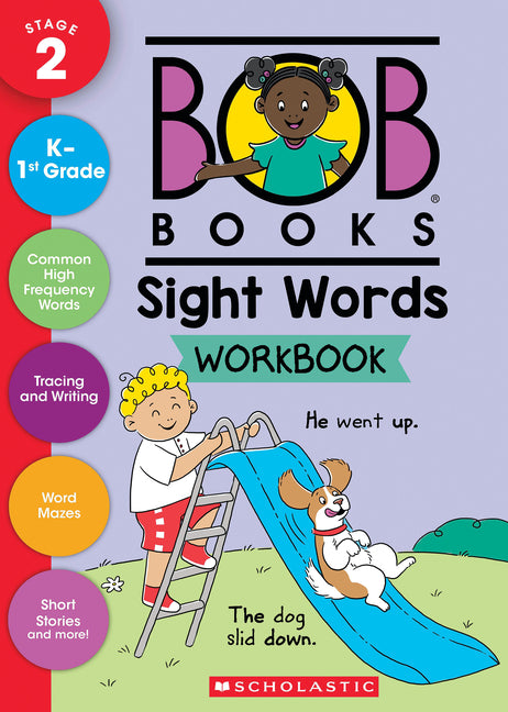 Bob Books - Sight Words Workbook Phonics, Writing Practice, Ages 4 and Up, Kindergarten, First Grade (Stage 2: Emerging Reader) -- Scholastic, Paperback