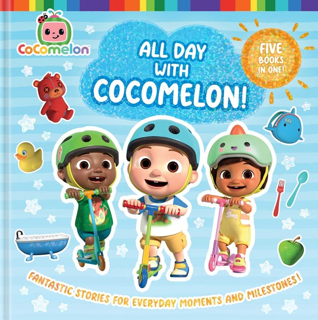All Day with Cocomelon!: Ready for School!; Playdate with Cody; Pasta Party!; Jj Goes to the Potty; Good Night, Jj -- Various, Hardcover