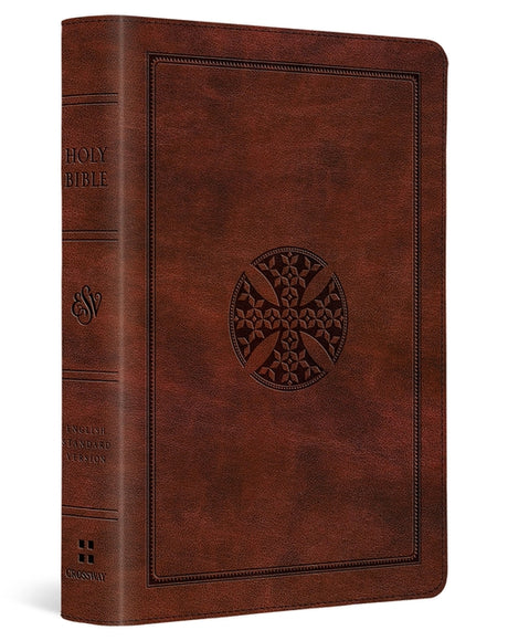 ESV Large Print Compact Bible, Red Letter (Trutone, Brown, Mosaic Cross Design) -- Esv Bibles, Bible