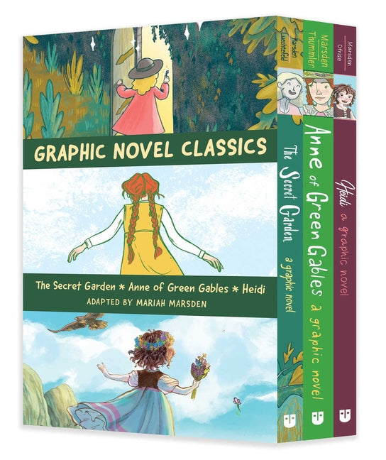 Graphic Novel Classics: The Secret Garden, Anne of Green Gables, and Heidi -- Mariah Marsden, Paperback