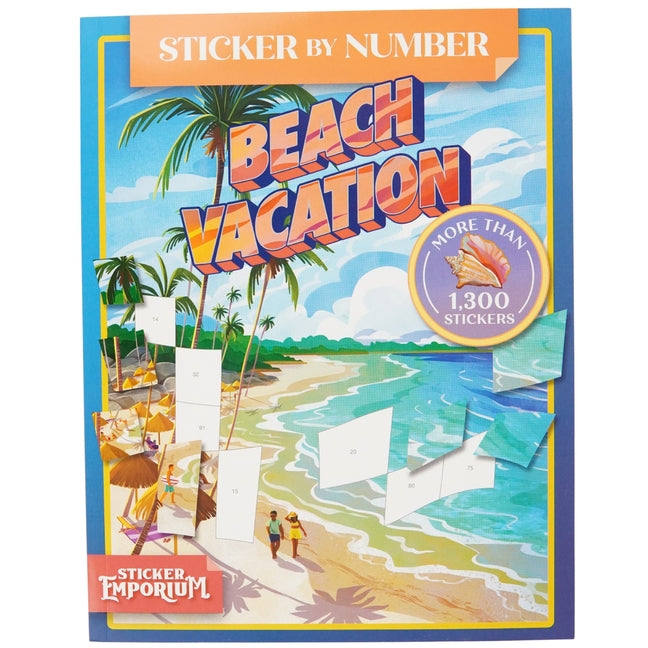 Sticker by Number Beach Vacation: Sticker Emporium -- Katie Melrose, Paperback