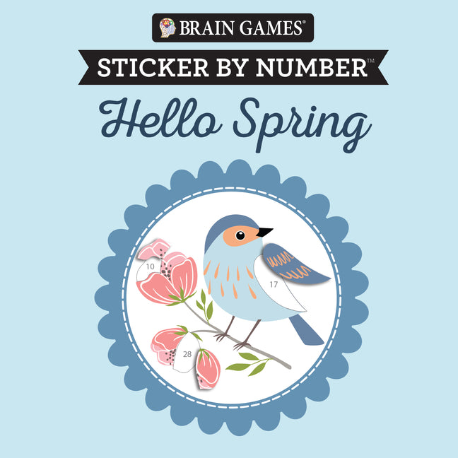 Brain Games - Sticker by Number Compact Edition: Hello Spring 7x7 Inches Easter Basket Filler, Travel Size Activity Book for Adults & Kids 7+ -- Publications International Ltd, Paperback