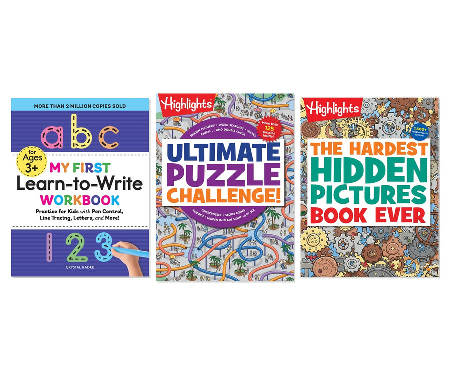 Activity & Learning Fun 3-Book Collection for Kids Ages 3-12, Paperback