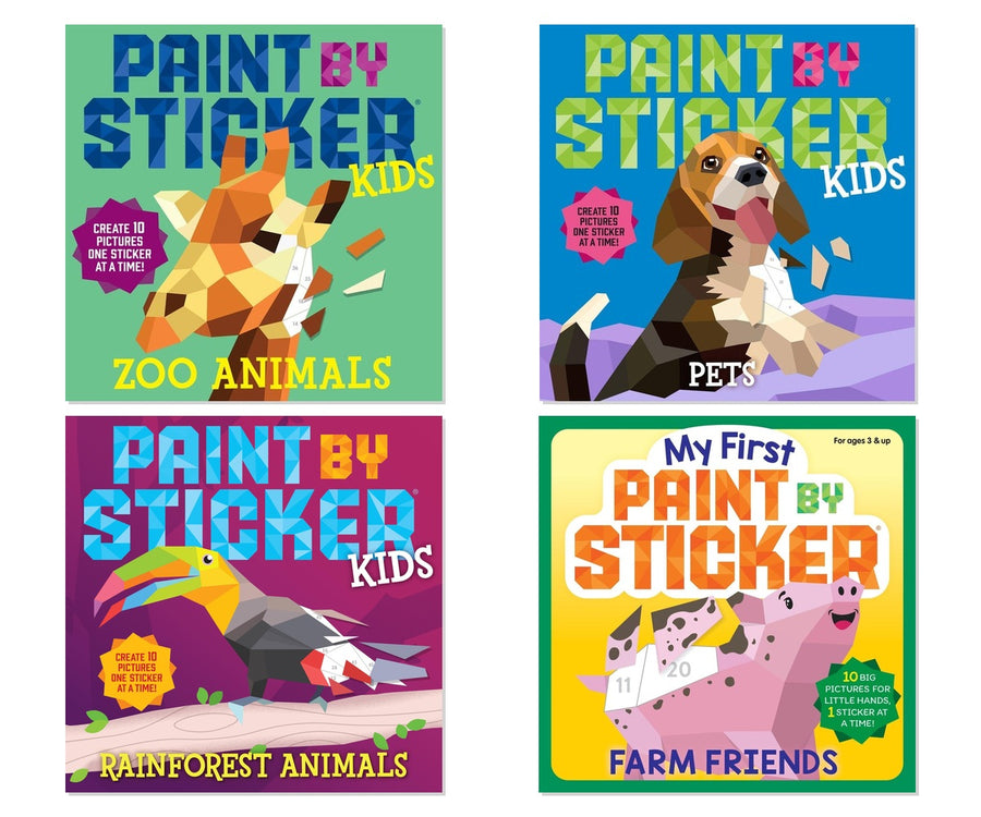 Animal Adventure Paint by Sticker Pack - 4-Book Complete Bundle Set, Paperback