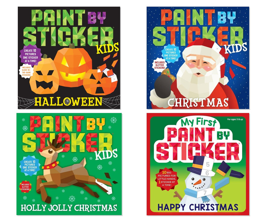 Holiday Magic Sticker Art 4-Book Collection - Christmas & Halloween, Paperback