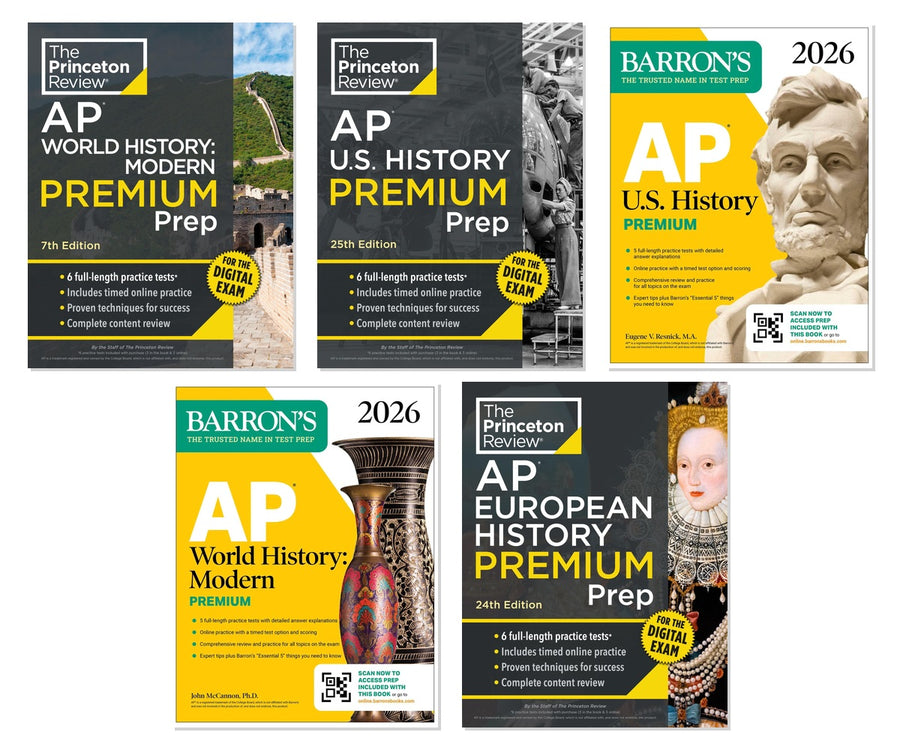 AP History Test Prep Power Pack - 5-Book Complete Bundle Set, Paperback